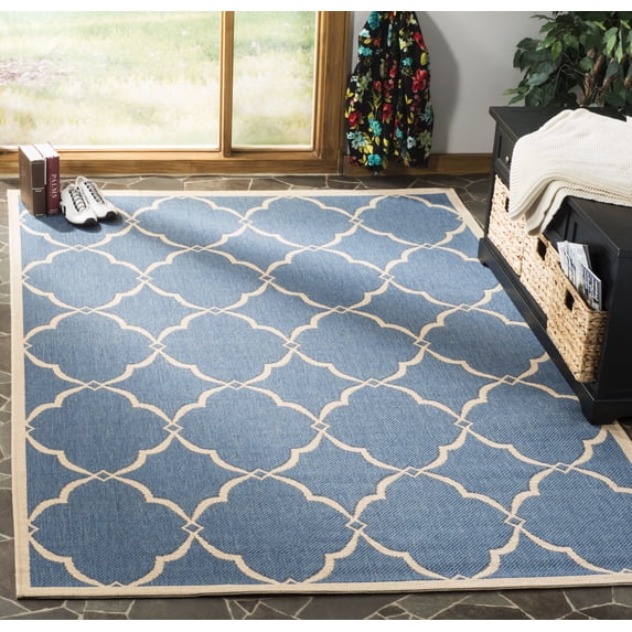Safavieh Linden Ognena Geometric Indoor/Outdoor Area Rug, Blue/Creme, 4' x 6'