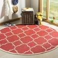 thumbnail image 1 of Safavieh Linden Ognena Geometric Indoor/Outdoor Area Rug, Red/Creme, 6'7" x 6'7" Round, 1 of 8