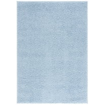 SAFAVIEH Lindsay Deborah Solid Polyester Shag Area Rug, Aqua, 5'3" x 7'6"