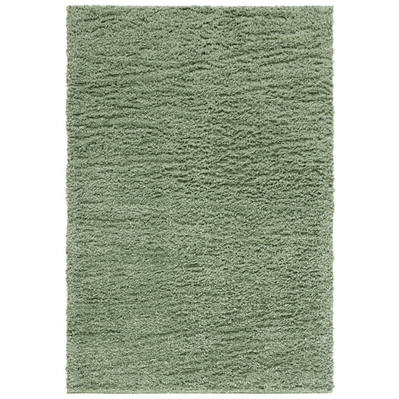 SAFAVIEH Lindsay Deborah Solid Polyester Shag Area Rug, Green, 9' x 12'