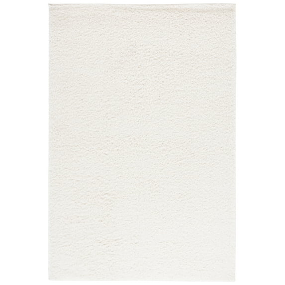 SAFAVIEH Lindsay Deborah Solid Polyester Shag Area Rug, Ivory, 8' x 10'