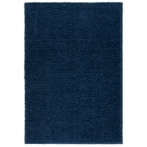 SAFAVIEH Lindsay Deborah Solid Polyester Shag Area Rug, Navy, 3' x 5'