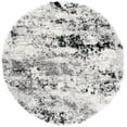 thumbnail image 1 of SAFAVIEH Lindsay Edna Distressed Polyester Shag Area Rug, Grey/Black Ivory, 6'7" x 6'7" Round, 1 of 5