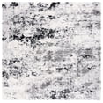 thumbnail image 1 of SAFAVIEH Lindsay Edna Distressed Polyester Shag Area Rug, Grey/Black Ivory, 6'7" x 6'7" Square, 1 of 7