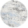 thumbnail image 1 of SAFAVIEH Lindsay Edna Distressed Polyester Shag Area Rug, Grey/Blue Ivory, 6'7" x 6'7" Round, 1 of 8