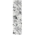 thumbnail image 1 of SAFAVIEH Lindsay Edna Distressed Polyester Shag Runner Rug, Grey/Black Ivory, 2'2" x 8', 1 of 7