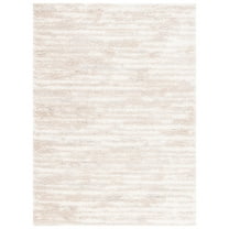 SAFAVIEH Lindsay Glenn Distressed Polyester Shag Area Rug, Beige/Ivory, 8' x 10'