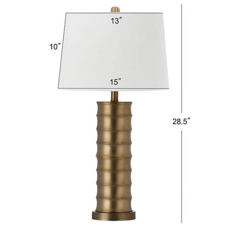 SAFAVIEH Linus H Brass Column Table Lamp, Clear, Set of