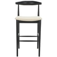 thumbnail image 1 of Safavieh Lionel Retro Bar Stool with Cream Upholstered Seat, Black/Cream, 1 of 12