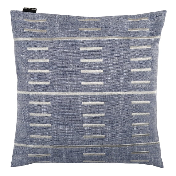 SAFAVIEH Lizabet Stripe Dashes Accent Pillow, 18" x 18", Blue/White