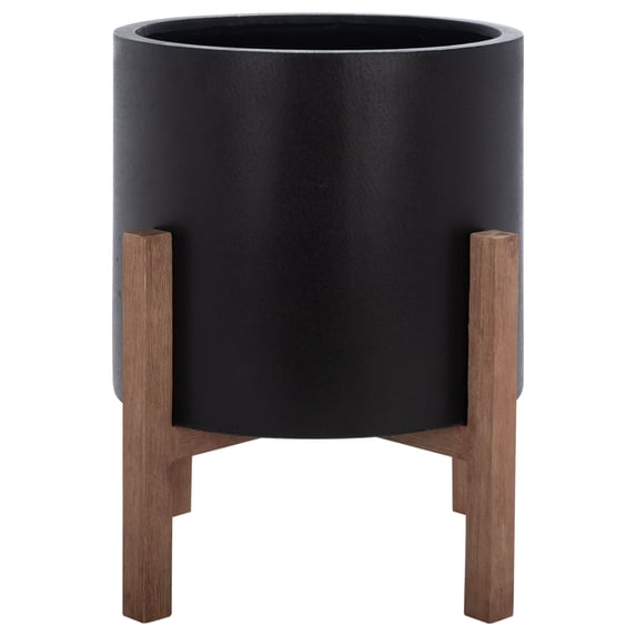 SAFAVIEH Loflen Outdoor Patio Planter, Natural/Black