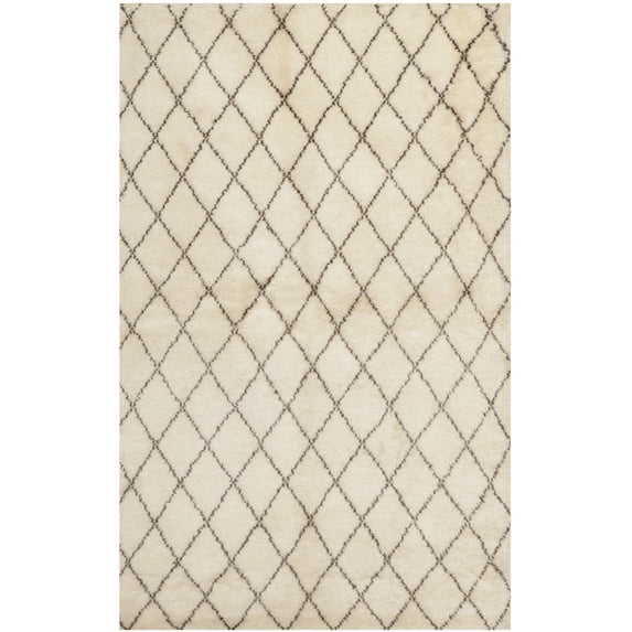SAFAVIEH Loft Dorothy Geometric Wool Area Rug, Cream/Brown, 8' x 10'