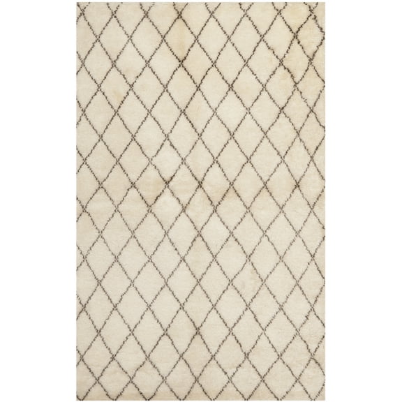 SAFAVIEH Loft Dorothy Geometric Wool Area Rug, Cream/Brown, 8' x 10'