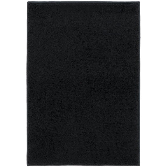 SAFAVIEH Loft Kalya Solid Machine Washable Area Rug, Black, 2'3" x 4'
