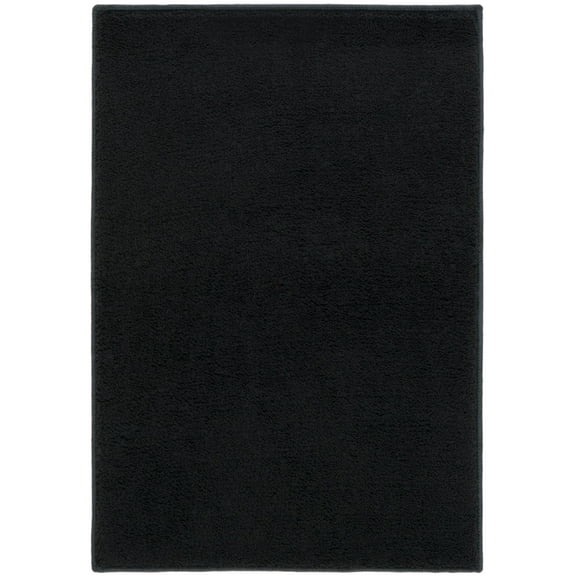 SAFAVIEH Loft Kalya Solid Machine Washable Area Rug, Black, 3' x 5'