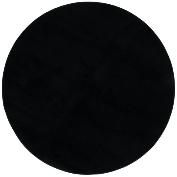 SAFAVIEH Loft Kalya Solid Machine Washable Area Rug, Black, 4' x 4' Round