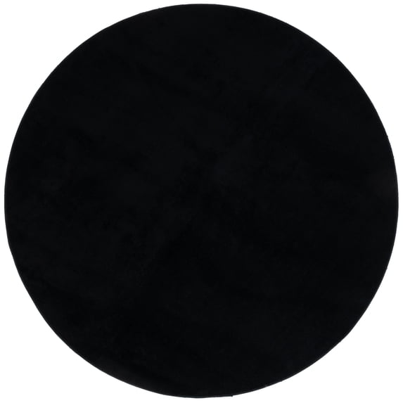 SAFAVIEH Loft Kalya Solid Machine Washable Area Rug, Black, 6' x 6' Round