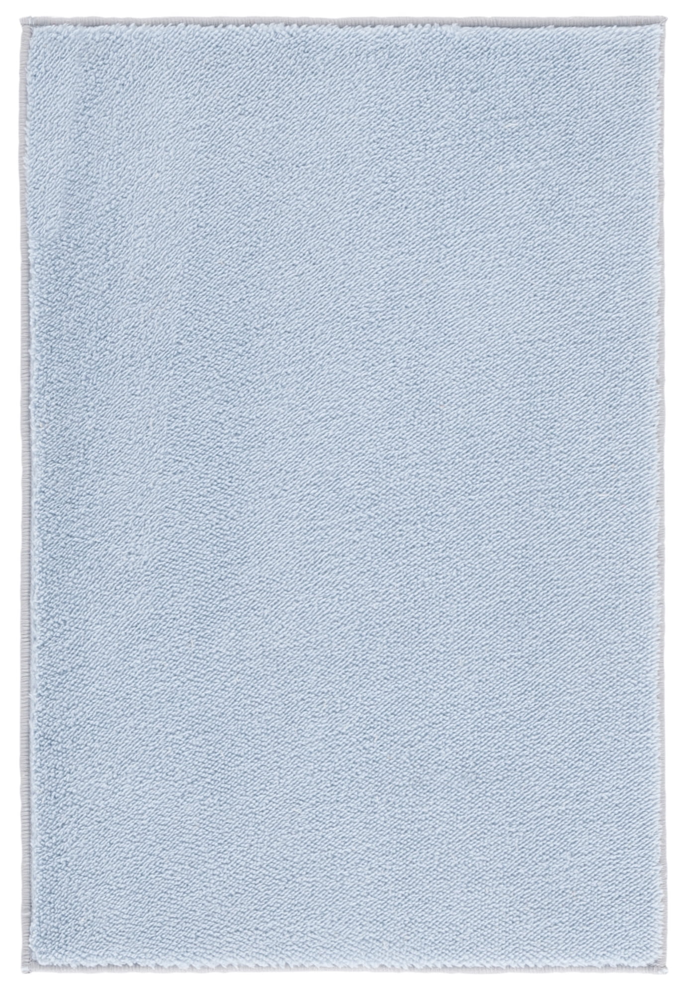 Light Blue Solid Wool Machine Washable Area Rug, 2'3" x 4'