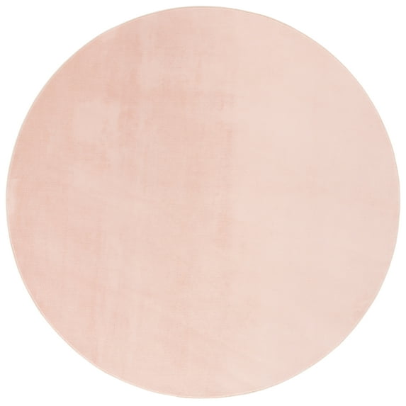 SAFAVIEH Loft Kalya Solid Machine Washable Area Rug, Peach, 6' x 6' Round