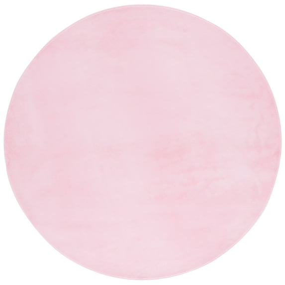 SAFAVIEH Loft Kalya Solid Machine Washable Area Rug, Pink, 6' x 6' Round