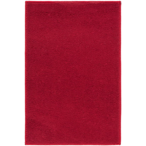 SAFAVIEH Loft Kalya Solid Machine Washable Area Rug, Red, 3' x 5'