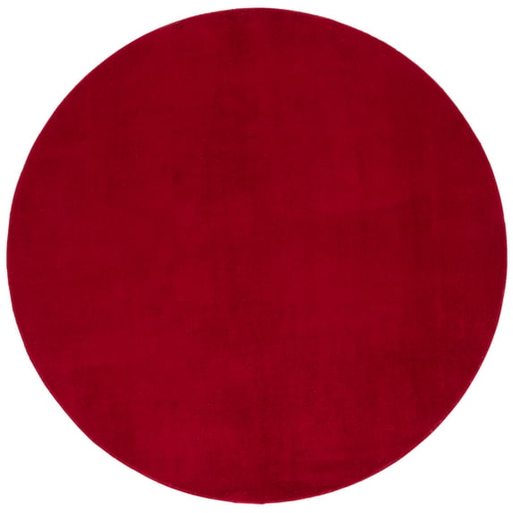 SAFAVIEH Loft Kalya Solid Machine Washable Area Rug, Red, 4' x 4' Round