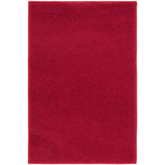 SAFAVIEH Loft Kalya Solid Machine Washable Area Rug, Red, 4' x 6'