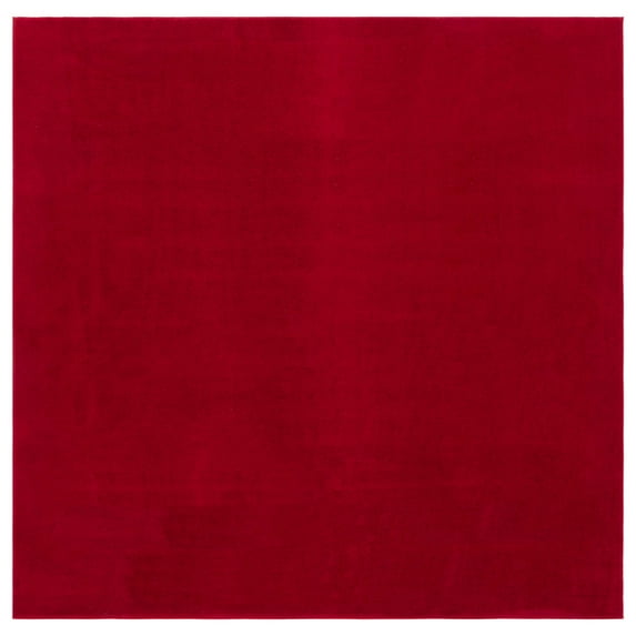 SAFAVIEH Loft Kalya Solid Machine Washable Area Rug, Red, 6' x 6' Square