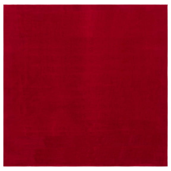 SAFAVIEH Loft Kalya Solid Machine Washable Area Rug, Red, 6' x 6' Square
