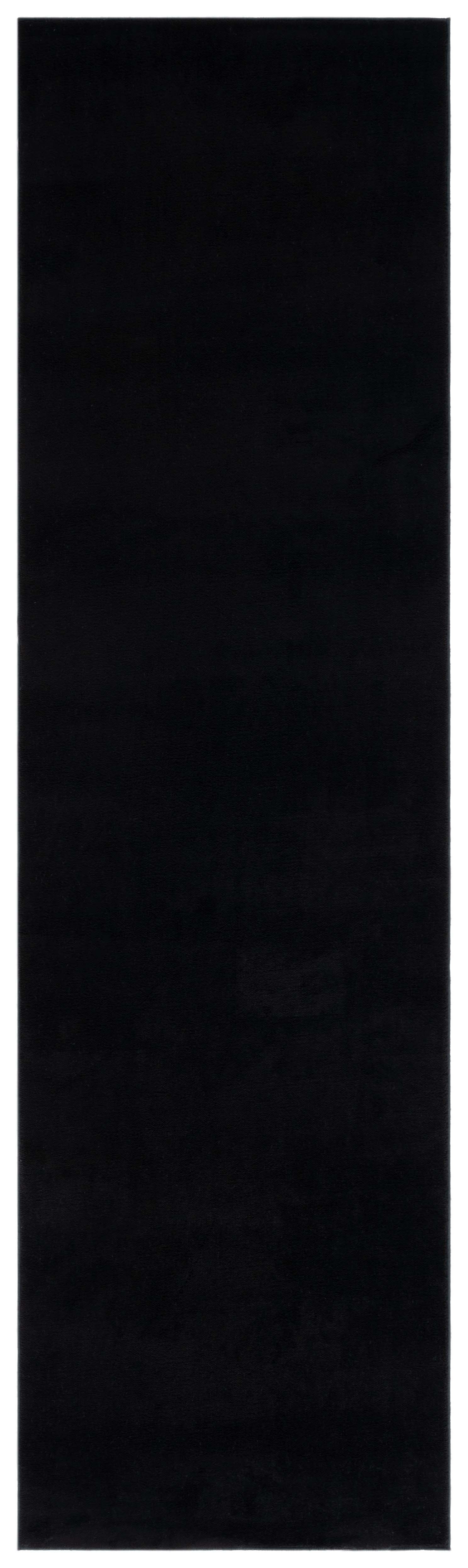 SAFAVIEH Loft Kalya Solid Machine Washable Runner Rug, Black, 2' x 11'