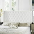 thumbnail image 1 of SAFAVIEH London Retro Winged Tufted Headboard with Flat Nail Heads, Queen, White, 1 of 4