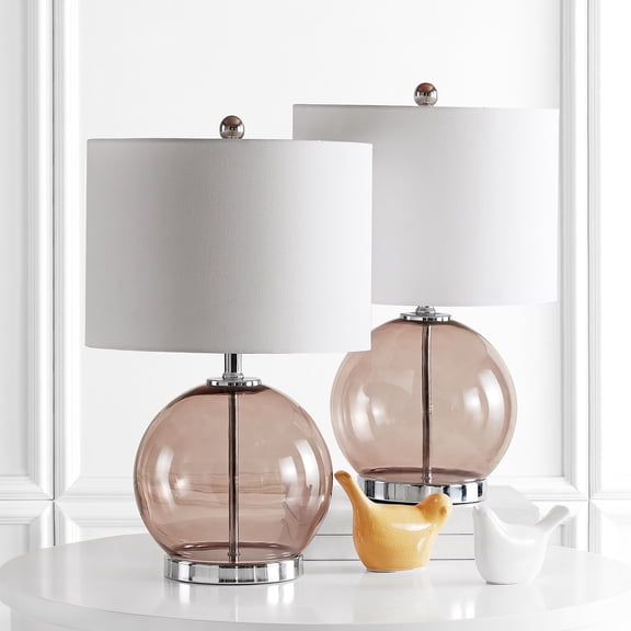 SAFAVIEH Lonni 22.5 in. H Sphere Glass Table Lamp, Smoked Grey