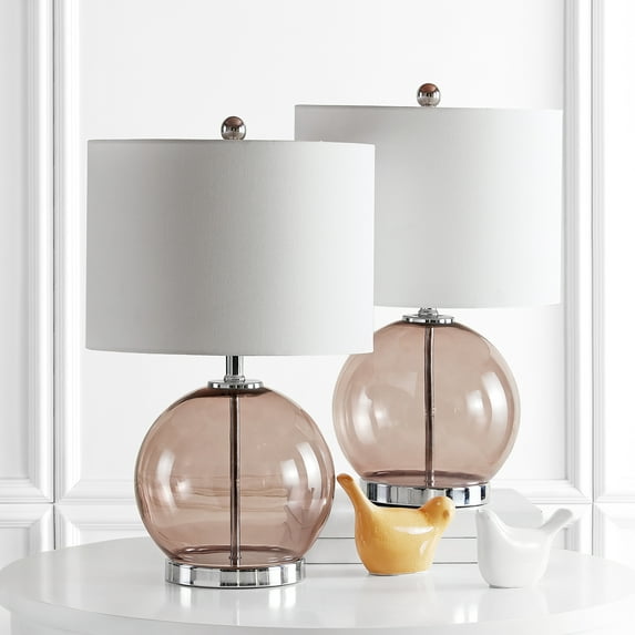 SAFAVIEH Lonni 22.5 in. H Sphere Glass Table Lamp, Smoked Grey