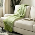 thumbnail image 1 of SAFAVIEH Lonny Solid Green Fringe Throw, 50" x 70", Green, 1 of 4