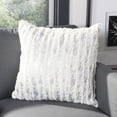 thumbnail image 1 of SAFAVIEH Lorelei 18" x 18" Distressed Plush Pillow, White/Silver, 1 of 3