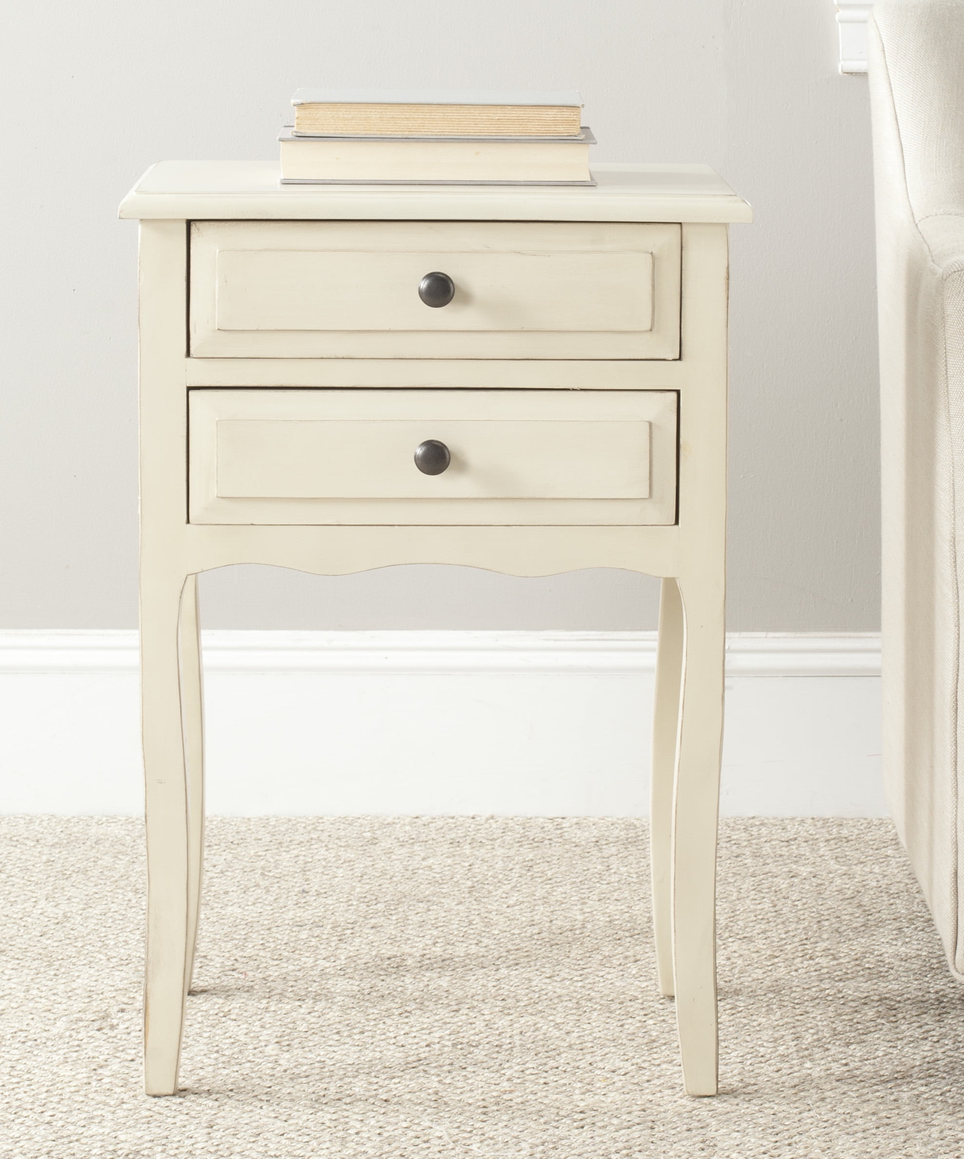 SAFAVIEH Lori Country Nautical End Table w/ 2 Storage Drawers, Barley