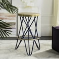 thumbnail image 1 of SAFAVIEH Lorna Mid-Century Retro Gold Leaf Counter Stool, Navy, 1 of 7