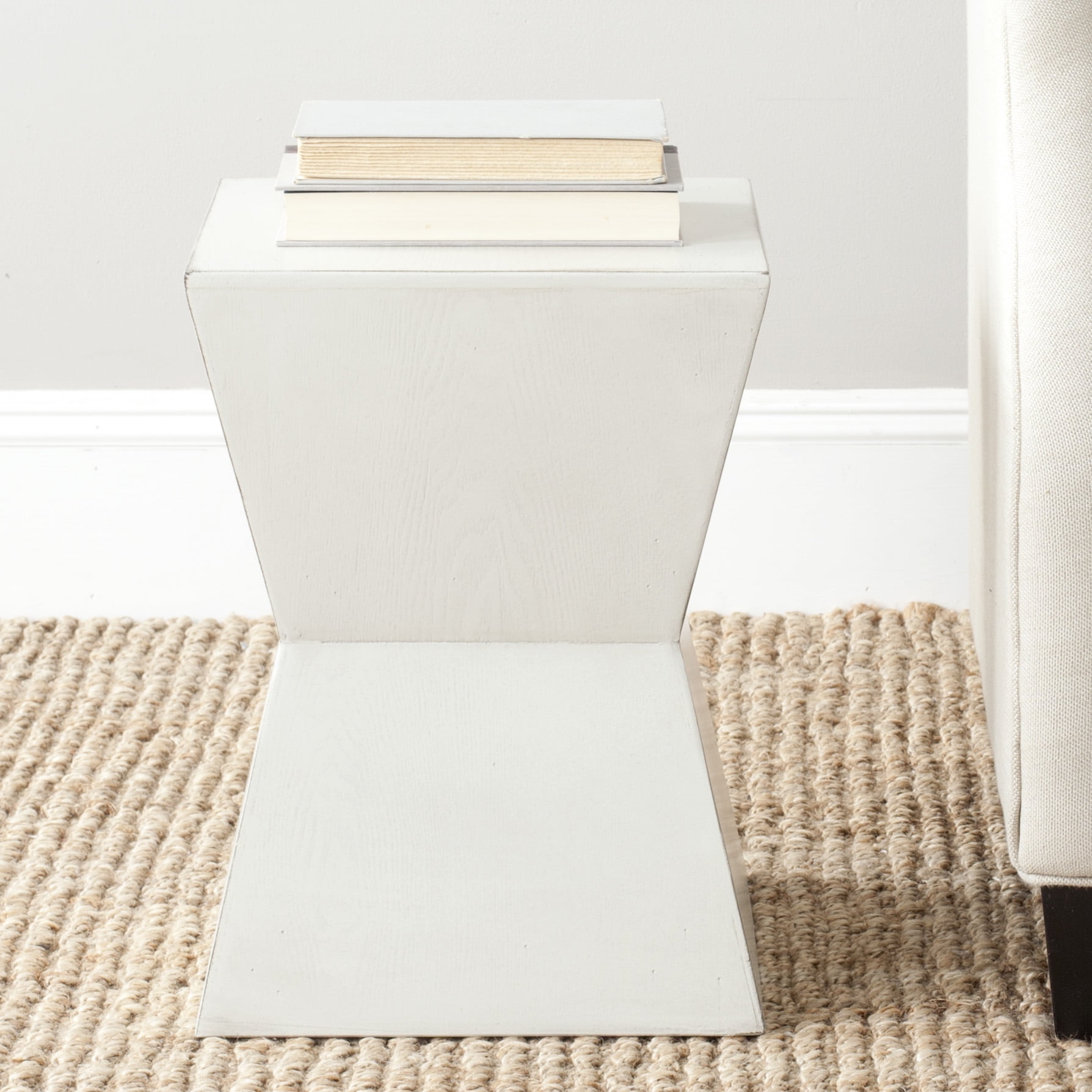 SAFAVIEH Lotem Solid Curved Square Top Accent Table, White