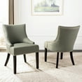 thumbnail image 1 of SAFAVIEH Lotus 19''H KD Side Chair Set of 2 Silver Nail Head Seamist Linen, 1 of 7