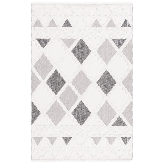 Safavieh Lotus Brendanus Geometric Area Rug, Ivory/Dark Gray, 5'3" x 7'6"