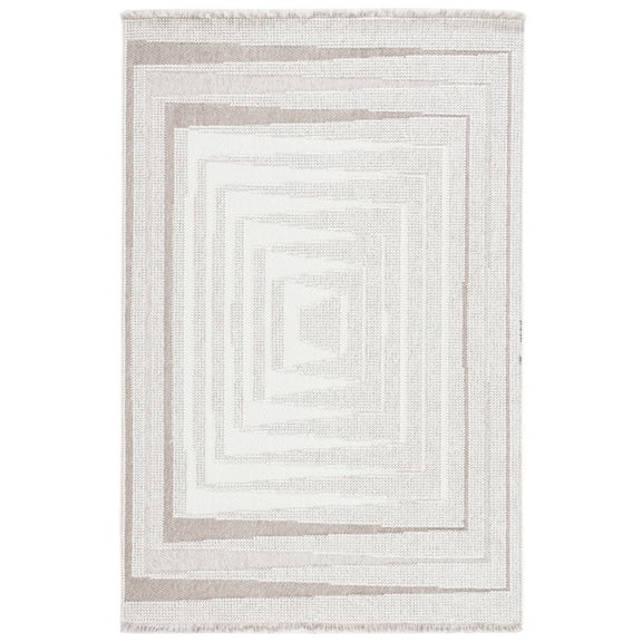 SAFAVIEH Lotus Courtney Geometric Area Rug, Ivory/Beige, 4' x 6'