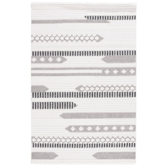 Safavieh Lotus Deitra Geometric Area Rug, Ivory/Dark Gray, 5'3" x 7'6"