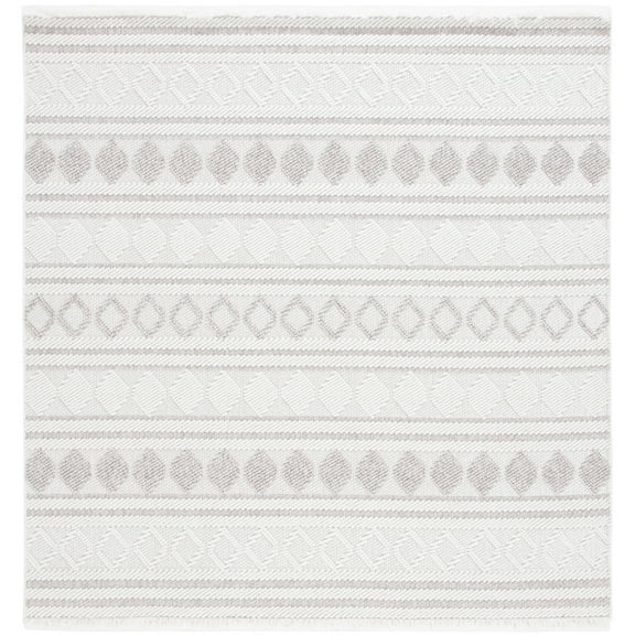 SAFAVIEH Lotus Dimitar Geometric Area Rug, Ivory/Beige, 6'7" x 6'7" Square