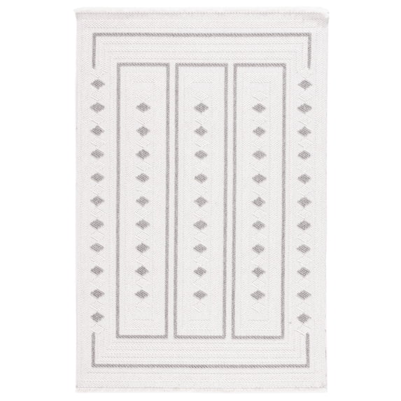 SAFAVIEH Lotus Eunice Geometric Area Rug, Ivory/Grey, 4' x 6'