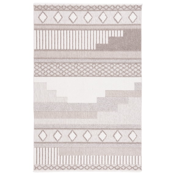 SAFAVIEH Lotus Joshua Geometric Area Rug, Ivory/Beige, 5'3" x 7'6"