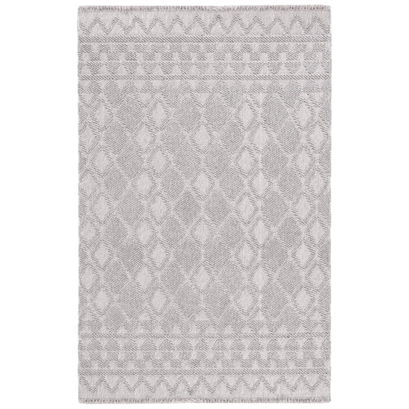 SAFAVIEH Lotus Nora Geometric Area Rug, Light Grey/Grey, 5'3" x 7'6"