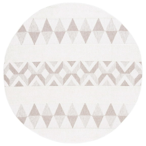 SAFAVIEH Lotus Tarah Geometric Area Rug, Ivory/Beige, 6'7" x 6'7" Round