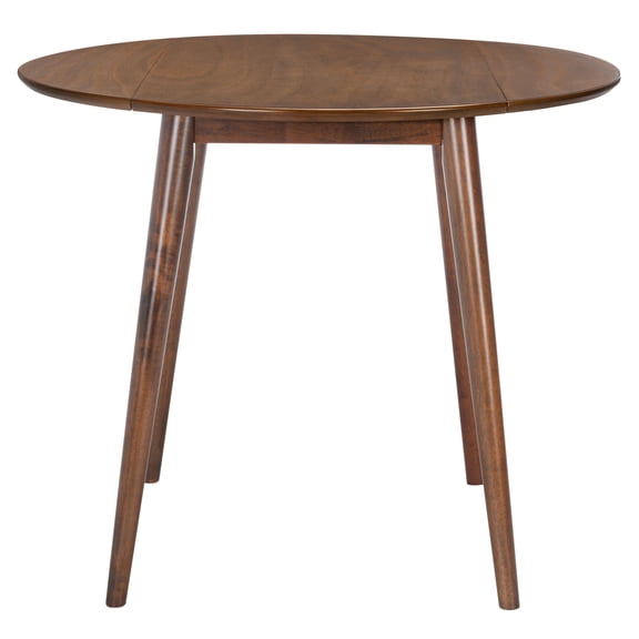 SAFAVIEH Lovell Transitional Folding Round Dining Table, Walnut (35 in. W x 35 in. D x 29 in. H/35 in. W x 19.39 in. D x 29.13 in. H)
