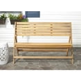 thumbnail image 1 of SAFAVIEH Luca Outdoor Patio Acacia Folding Bench, Natural Brown, 1 of 4