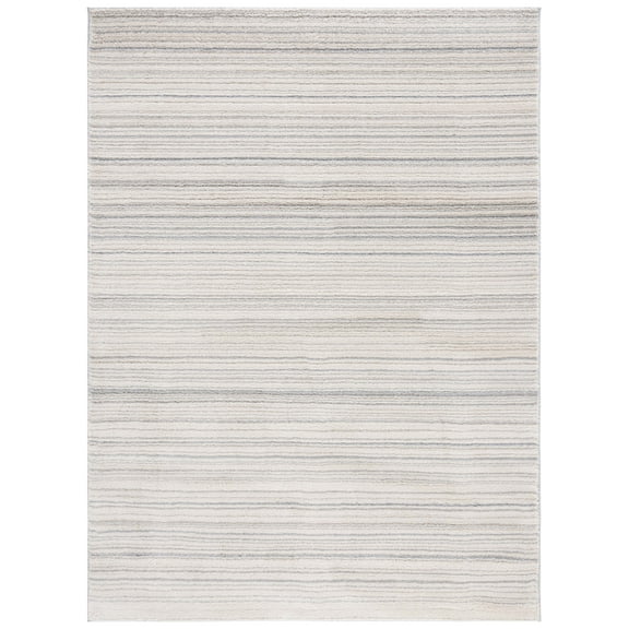 SAFAVIEH Lucia Edythe Striped Shag Area Rug, Light Grey/White, 6'7" x 9'
